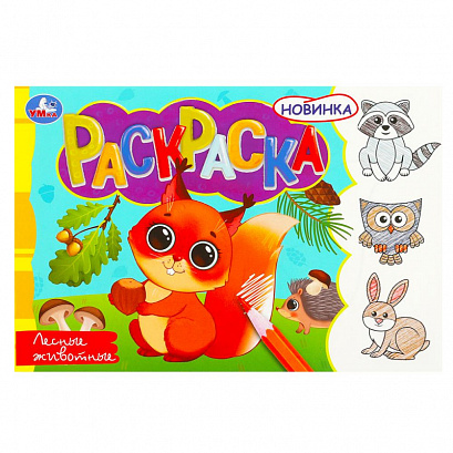 Лесные животные. Раскраска.