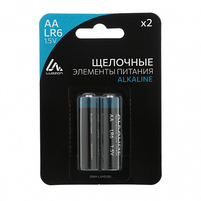 Батарейка алкалиновая, Luazon, АА (LR6), 2 шт